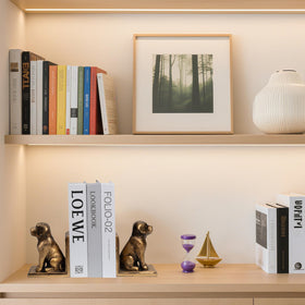 Mervkis dog bookends side view keep stacks neat and upright