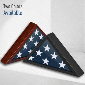 Meryndou flag display case tabletop display red suitable for desks or shelves