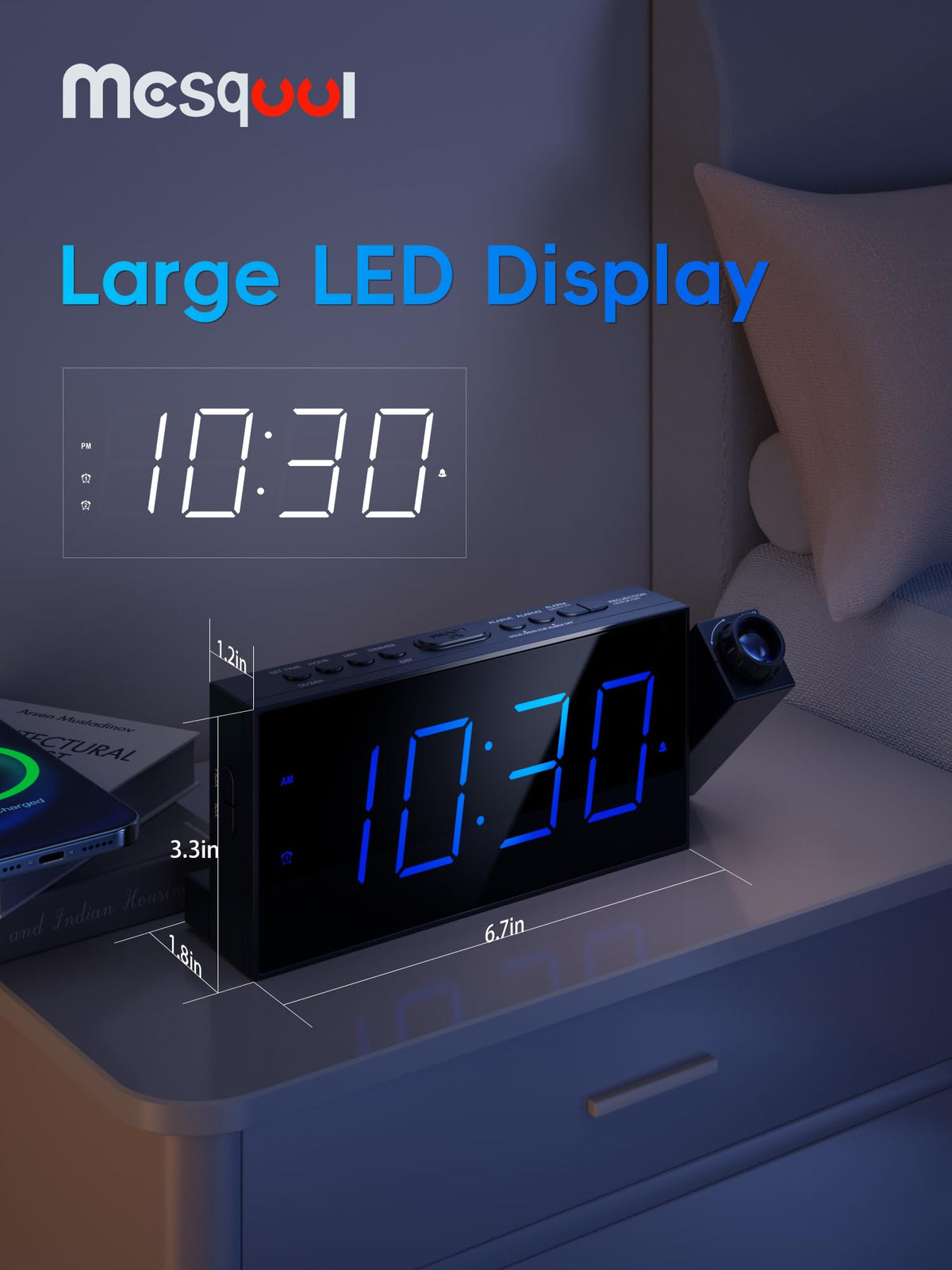 Mesqool bed shaker under pillow delivering gentle wake for heavy sleepers