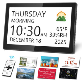 Mesqool dementia clock with a 10.1 inch display for easy time reading