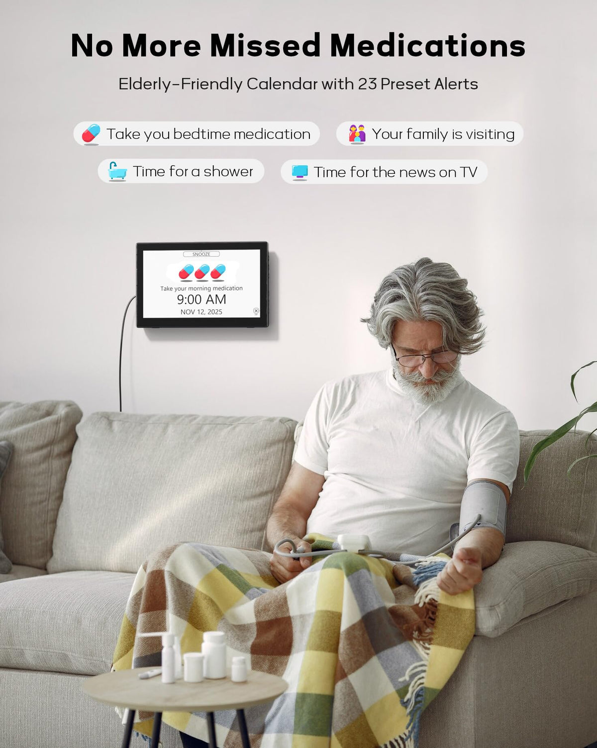 Mesqool clock shows a large calendar for daily planning at a glance