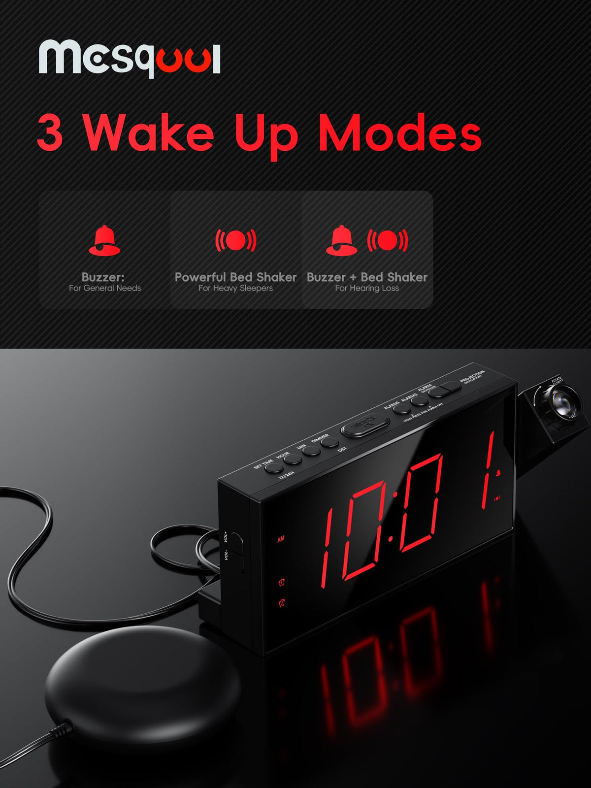 Mesqool 7-inch LED display readable from across the room