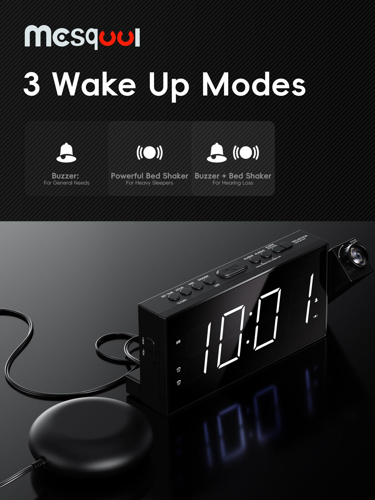 Mesqool battery backup preserves time and alarms during outages