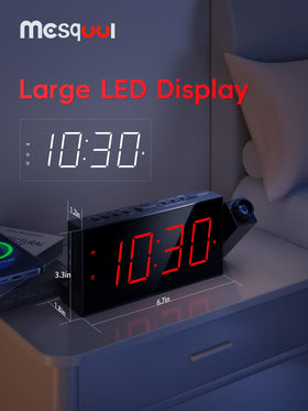 Mesqool alarm clock showing loud alarm option for wake-up