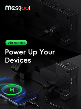 Mesqool USB charger at bedside for device power