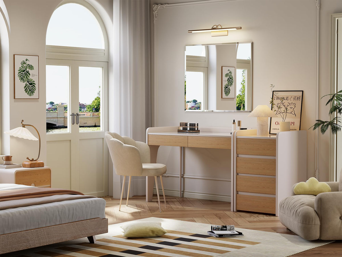 Vertical bevel design on Mestikits frameless mirror adds definition