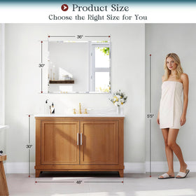 Mestikits frameless mirror 4mm tempered glass for durable, safe reflections