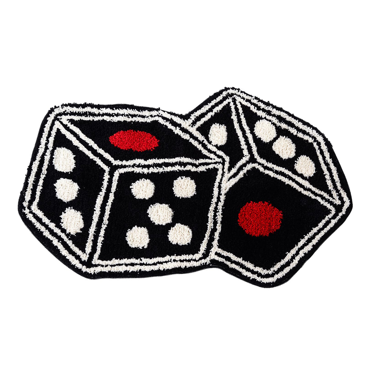 Meudid Dice Rug close-up of plush texture showing soft feel and absorption.