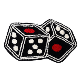 Meudid Dice Rug close-up of plush texture showing soft feel and absorption.