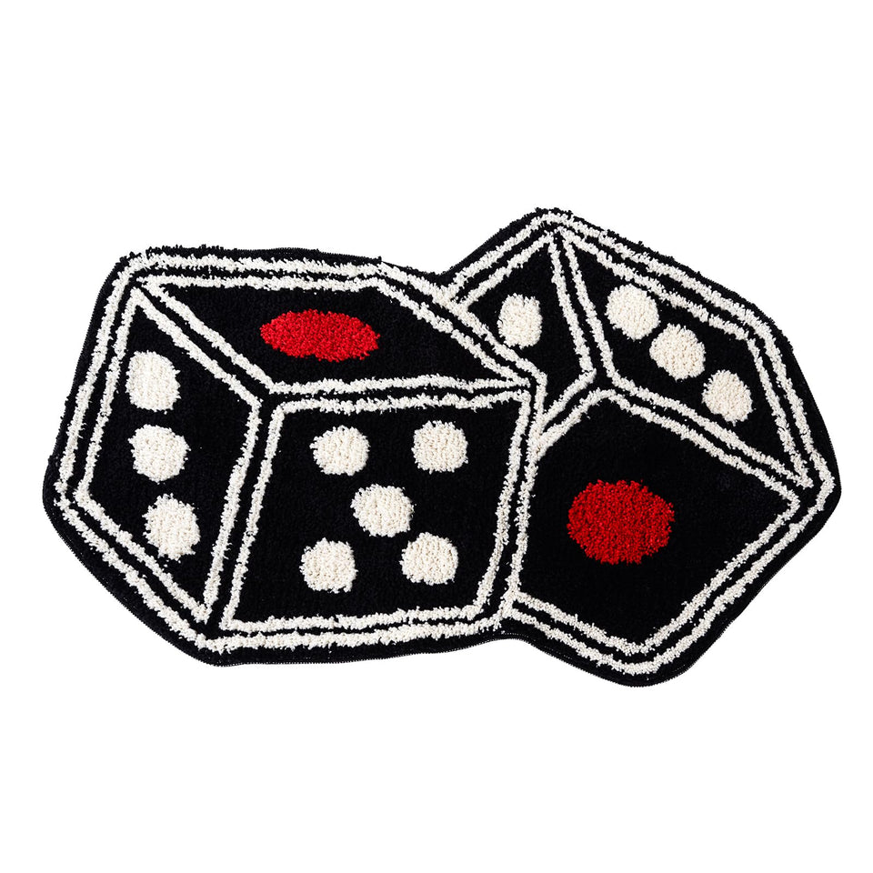 Meudid Dice Rug close-up of plush texture showing soft feel and absorption.