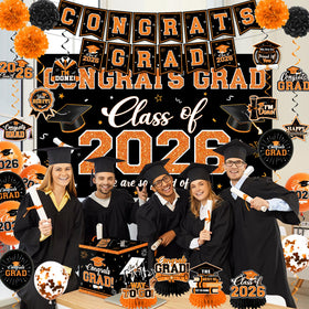 Meuqeaju Congrats Grad cardboard box provides a sturdy, reusable keepsake for notes and messages.