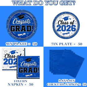 Meuqeaju disposable graduation party supplies simplify cleanup and celebration setup