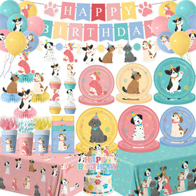 Meuqeaju dog birthday banner enhances the party backdrop with playful dog art