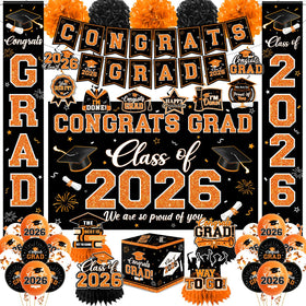 Meuqeaju glitter Congrats Grad banner serves as a bright photo backdrop for Class of 2026.