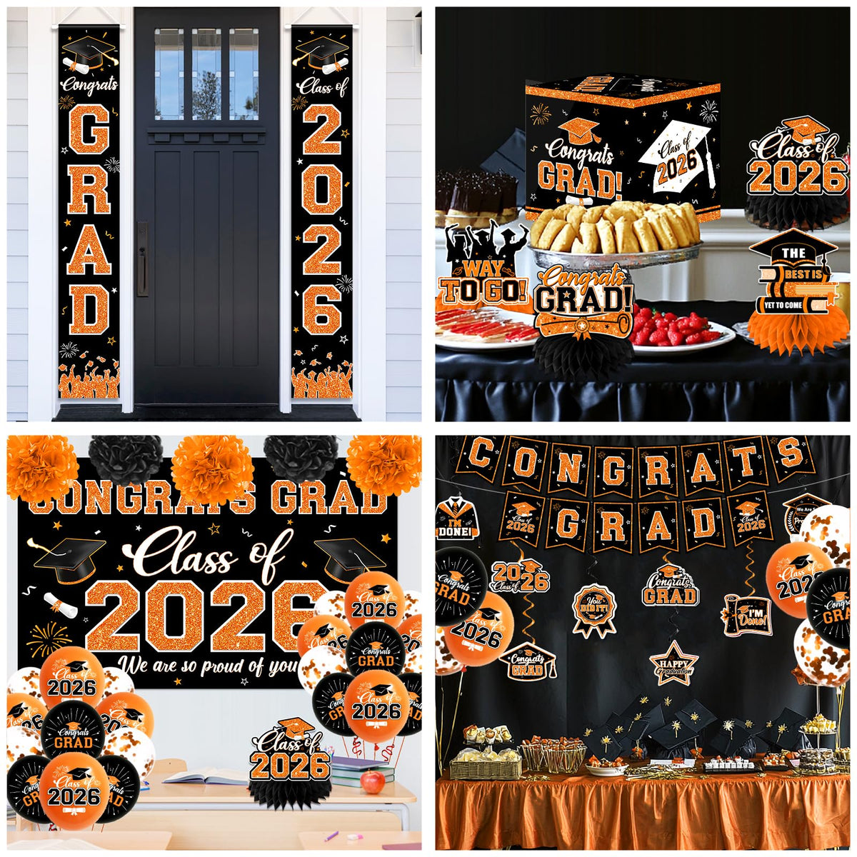 Meuqeaju graduation hanging swirls add motion and depth to party decor.