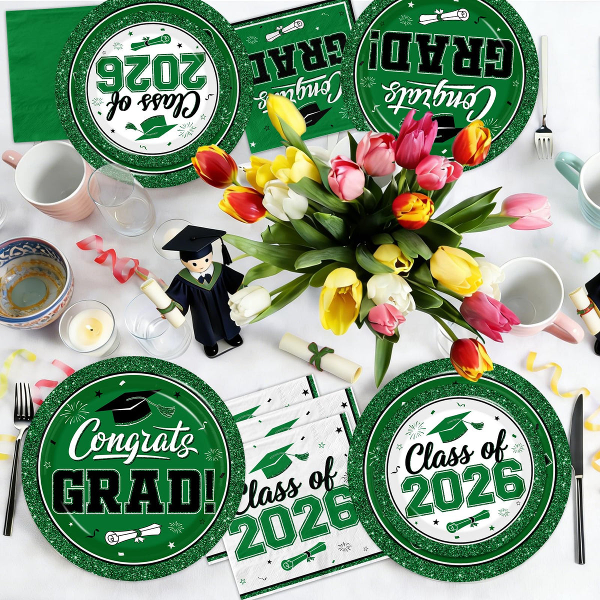 Meuqeaju graduation white napkins 50 pcs for elegant table styling