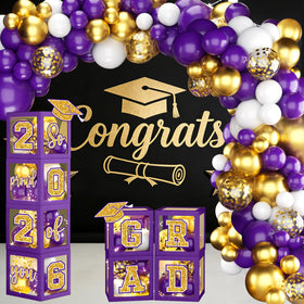 Meuqeaju purple-gold balloons create a durable, versatile décor element