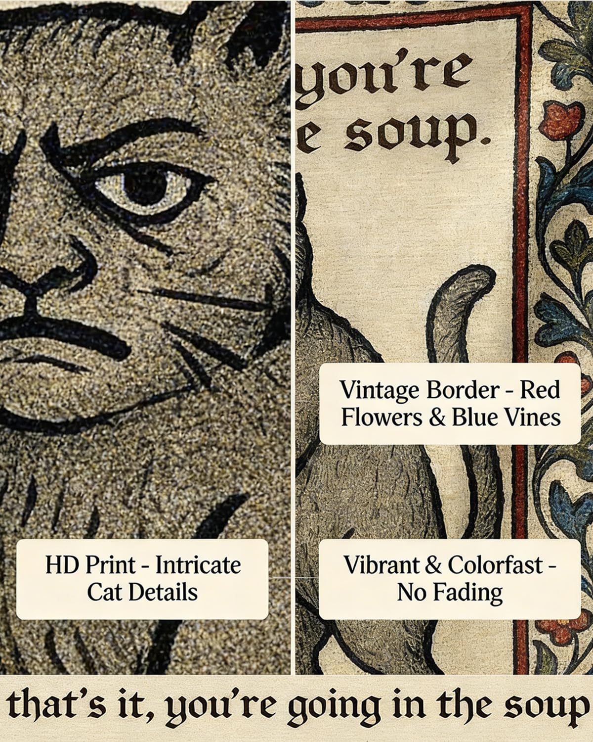 Mevious Weird Medieval Cat Tapestry bedroom décor for a whimsical, cozy vibe.