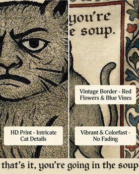 Mevious Weird Medieval Cat Tapestry bedroom décor for a whimsical, cozy vibe.