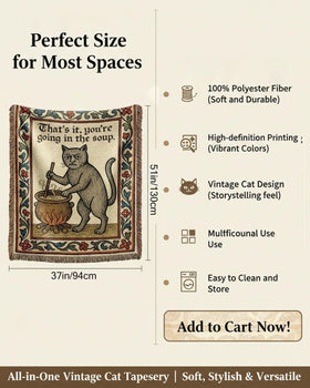 Mevious Weird Medieval Cat Tapestry travel mat for portable style and comfort.