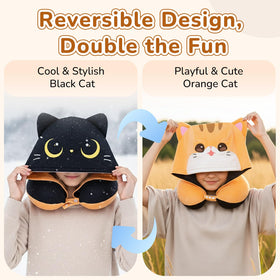 Mewaii reversible brown-cat side adds style variety on trips.
