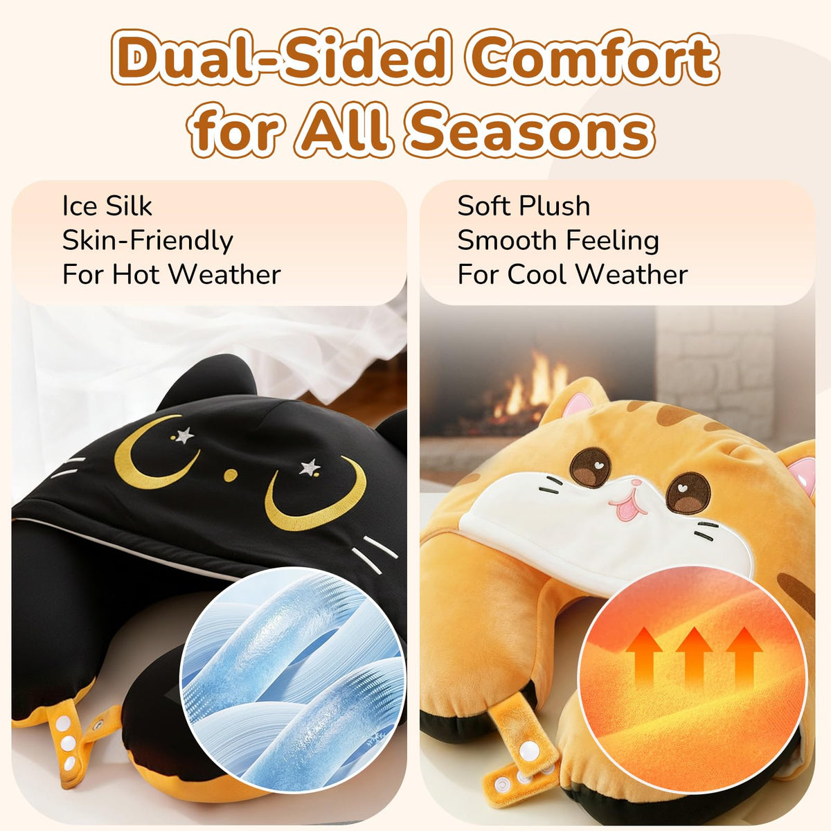 Mewaii soft plush fleece side adds warmth for cozy downtime.