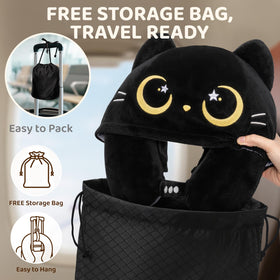 Mewaii cat-hood design provides cozy privacy on planes.
