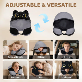 Mewaii pillow usable on planes, cars, or at home for naps.