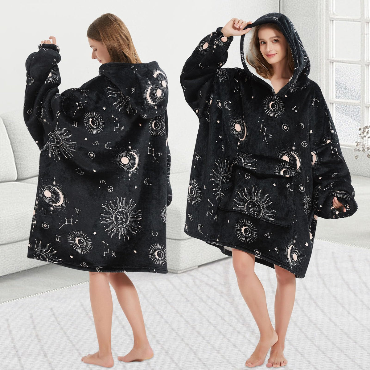 Mewkou blanket hoodie packaging shows vacuum-packed convenience.