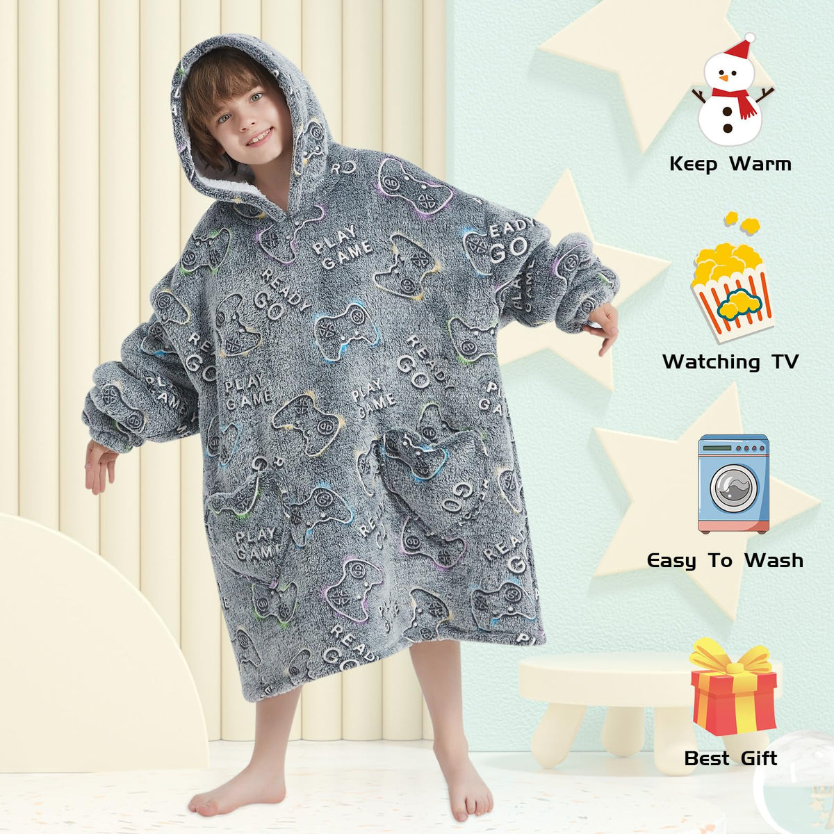 Mewkou hoodie with large pockets; convenient storage for snacks or keys.