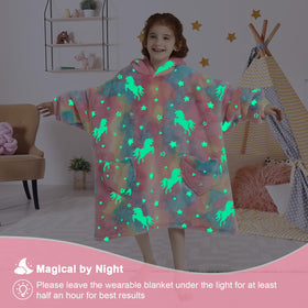 Mewkou kids oversized hoodie blanket with large pockets for snacks and treasures