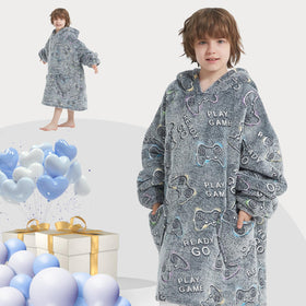 Mewkou kids blanket hoodie; perfect for TV time and lounging.