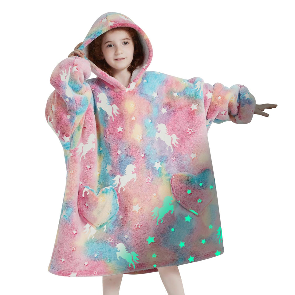 Mewkou wearable blanket hoodie for kids with sherpa interior offering cozy warmth