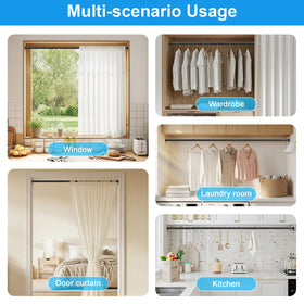 MEXAU shower curtain-ready rod helps update spaces quickly.