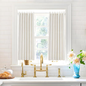 MEXAU white finish blends with modern decor while keeping curtains aligned.