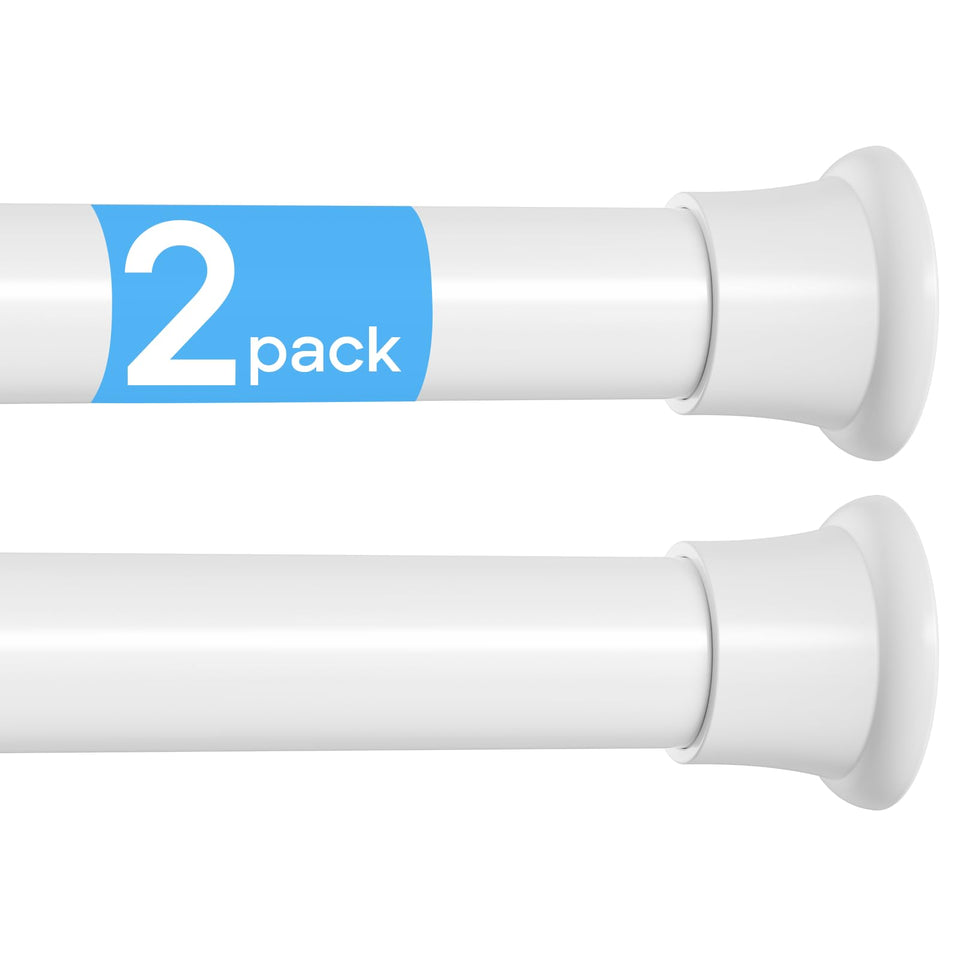 MEXAU spring tension rod showing adjustable-length versatility for tight spaces.