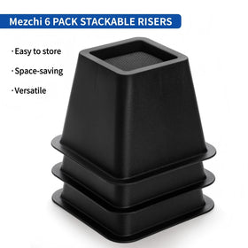 Mezchi bed risers 2200-lbs capacity demo with stacked risers.