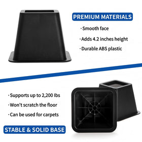 Mezchi bed risers ABS material durability close-up.