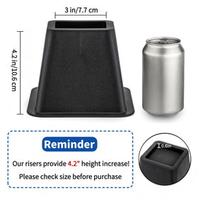 Mezchi bed risers six-pack under-bed storage concept.