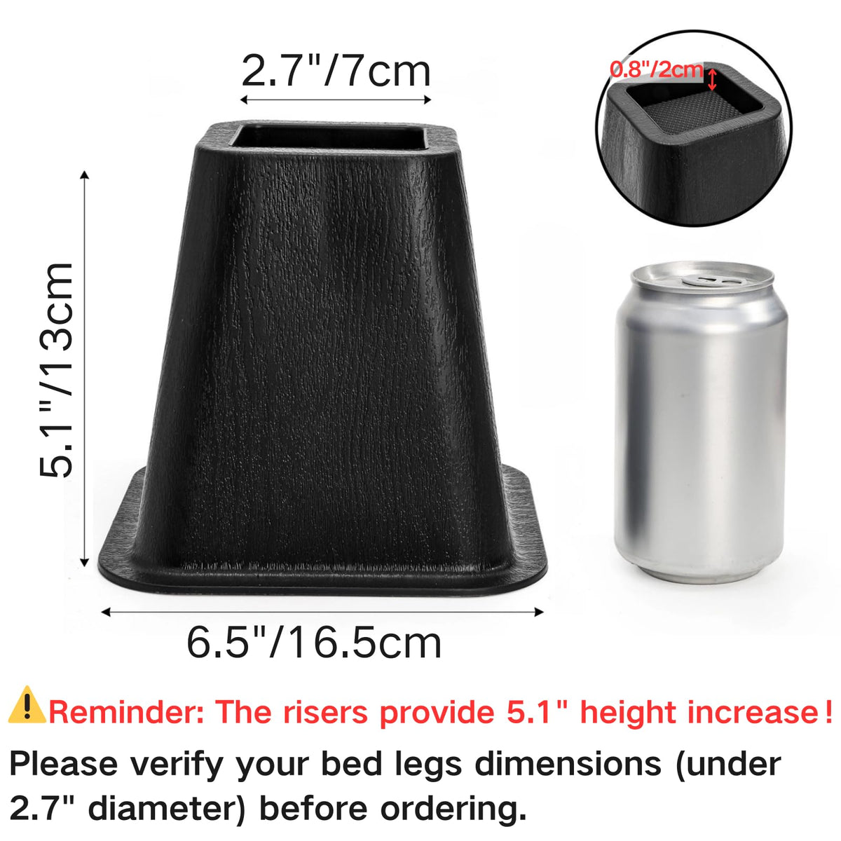 Mezchi universal furniture riser for sofa and chair provides solid lift and floor protection