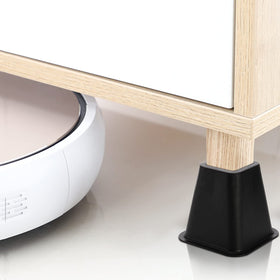 Mezchi space under furniture increases storage for boxes and cleaning tools