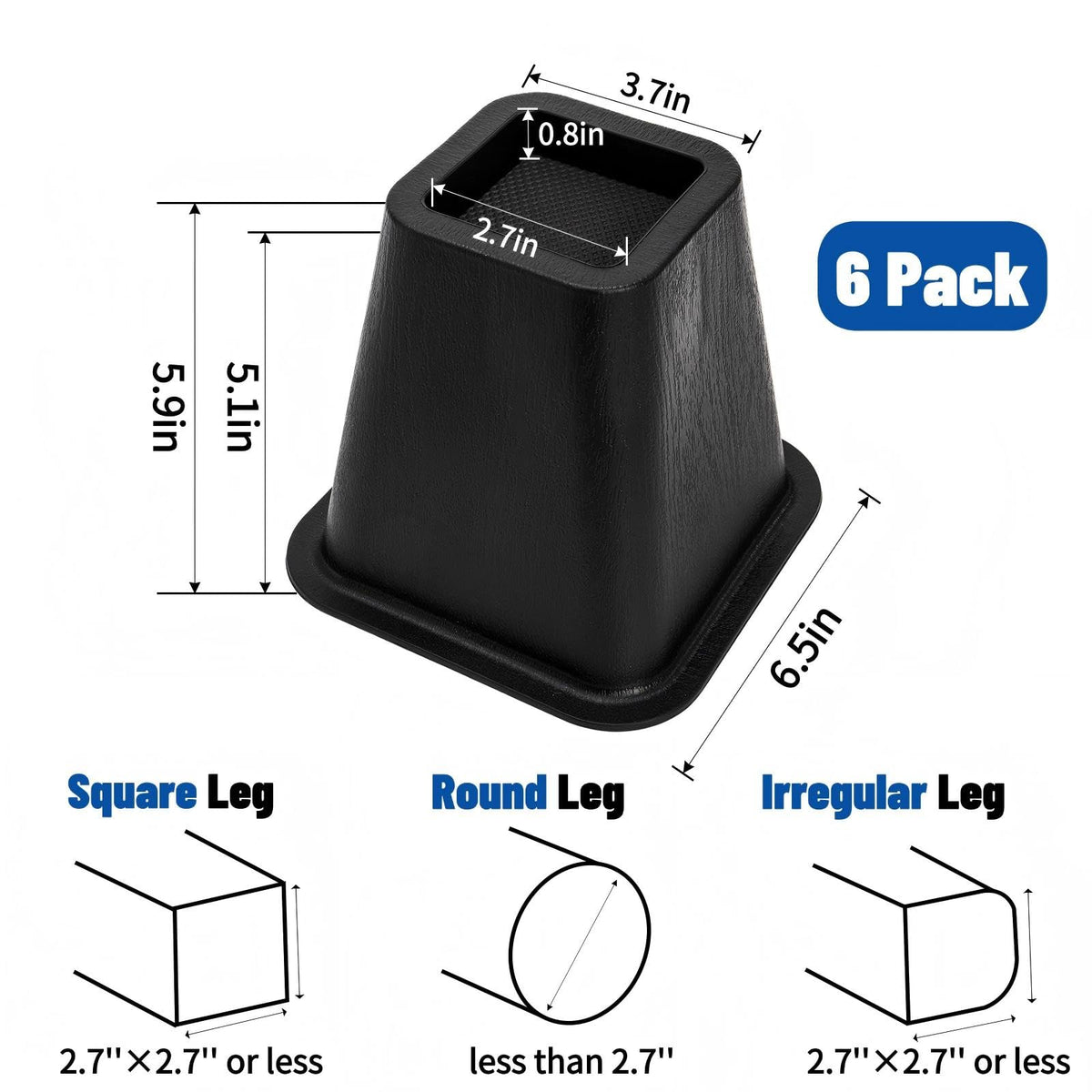 Mezchi universal furniture riser supports various furniture with a secure base