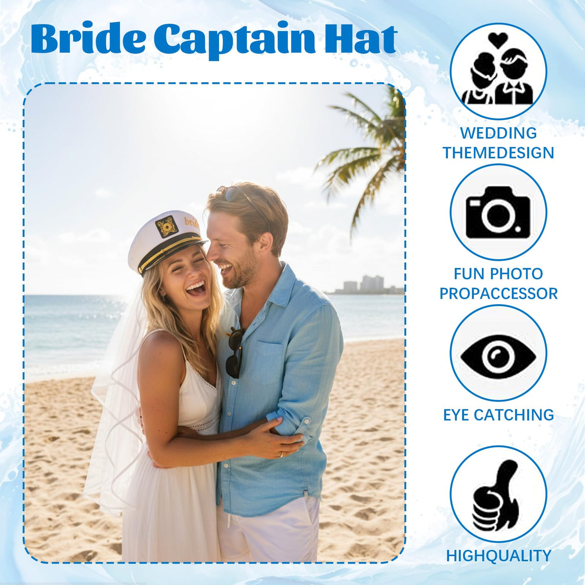 MGupzao Bride Captain Hat with Veil packaged, ready for gifting