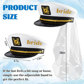 MGupzao Bride Captain Hat with Veil side view, adds bridal flair to portraits