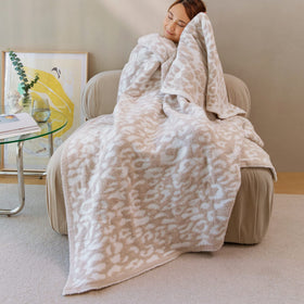 Reversible leopard pattern blanket by MH MYLUNE HOME for versatile decor
