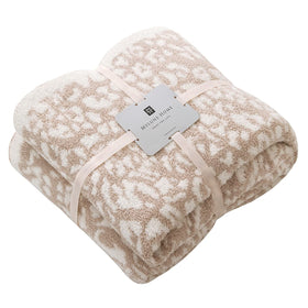 MH MYLUNE HOME ultra soft leopard throw on sofa adds cozy warmth