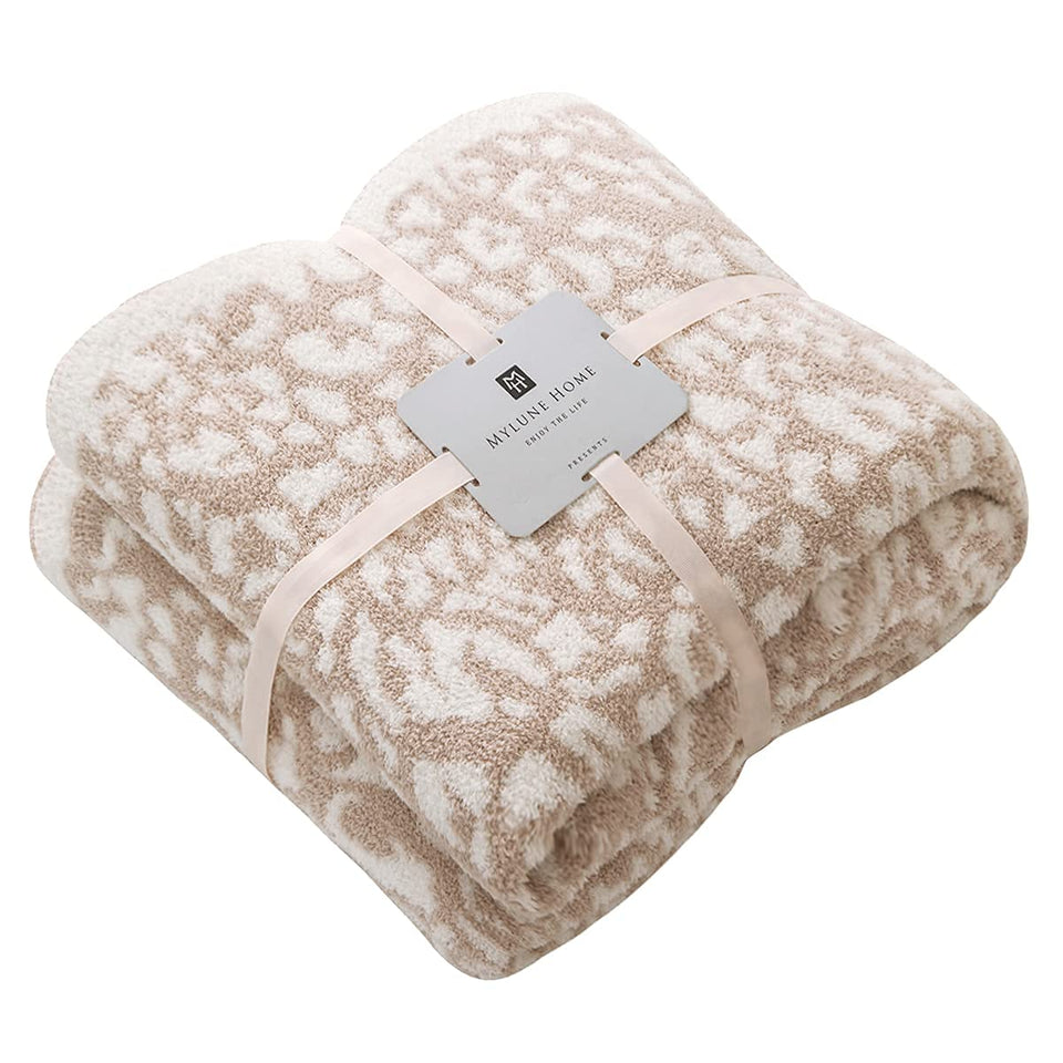 MH MYLUNE HOME ultra soft leopard throw on sofa adds cozy warmth