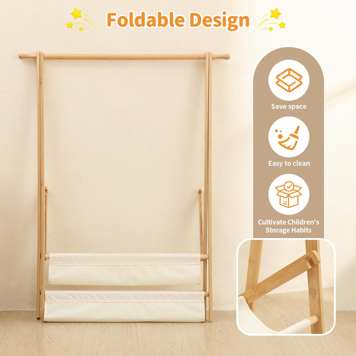 MHACVVO Bamboo triangle frame provides stable base for daily dress-ups