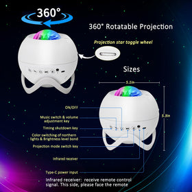 MHAZDZE Galaxy Projector features a compact design suitable for any room.