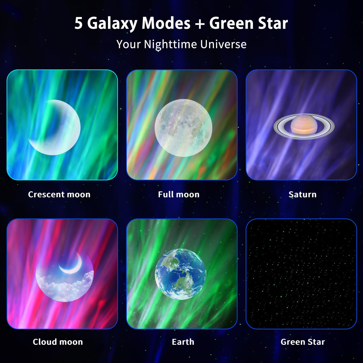 MHAZDZE Galaxy Projector remote and timer allow easy brightness and color adjustments.